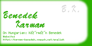 benedek karman business card